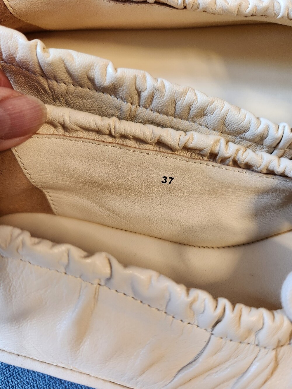 Pilcro By Anthropologie Women’s Cream Bow Tie Ballet Flats 37 - Picture 4 of 13